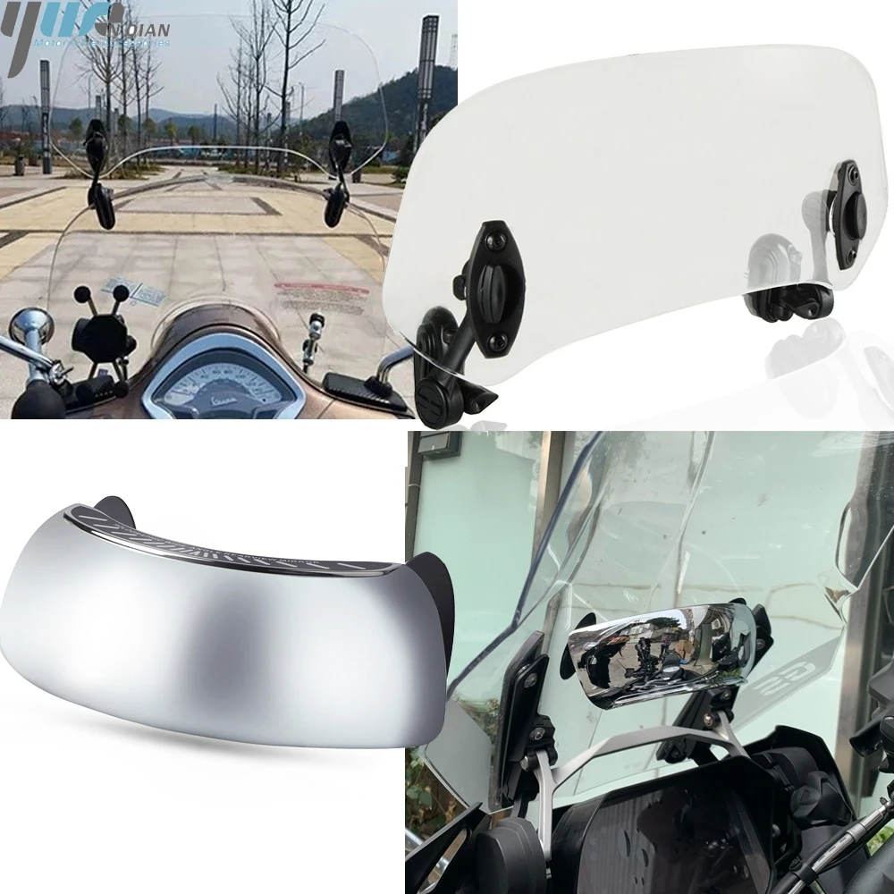 Windscreen Wind Deflector Motorcycle wide-angle rearview mirror Fit FOR KYMCO Xciting R250i R300i 400i S400 R500i Dink 125/200i