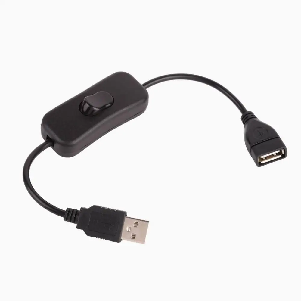 black 28 см USB мужчин и женщин удлинитель с вкл/выкл переключатель черный шнур с выключением вкл. Выкл. Кабель удлинитель - Цвет: black