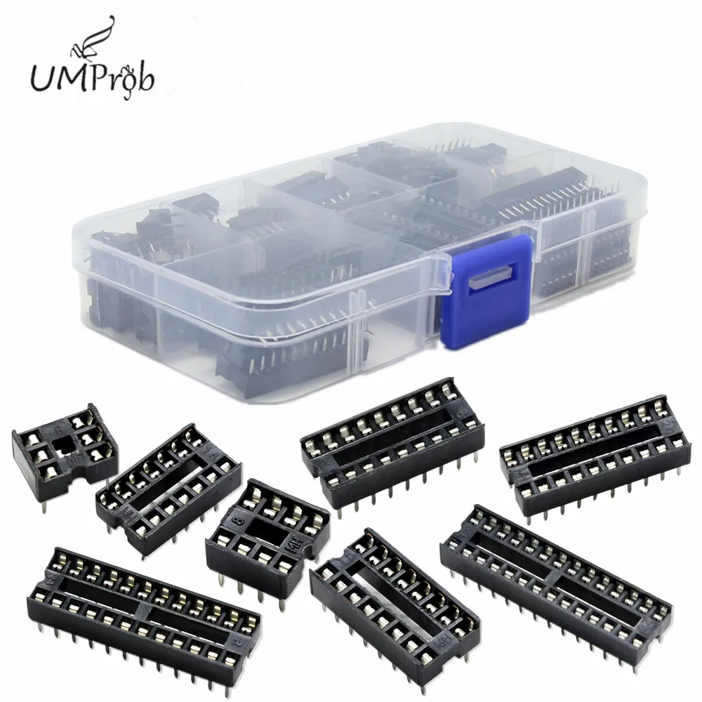 66 шт./лот DIP IC розетки адаптер тип пайки комплект розеток 6 8 14 16 18 20 24 28 Pin для arduino PCB
