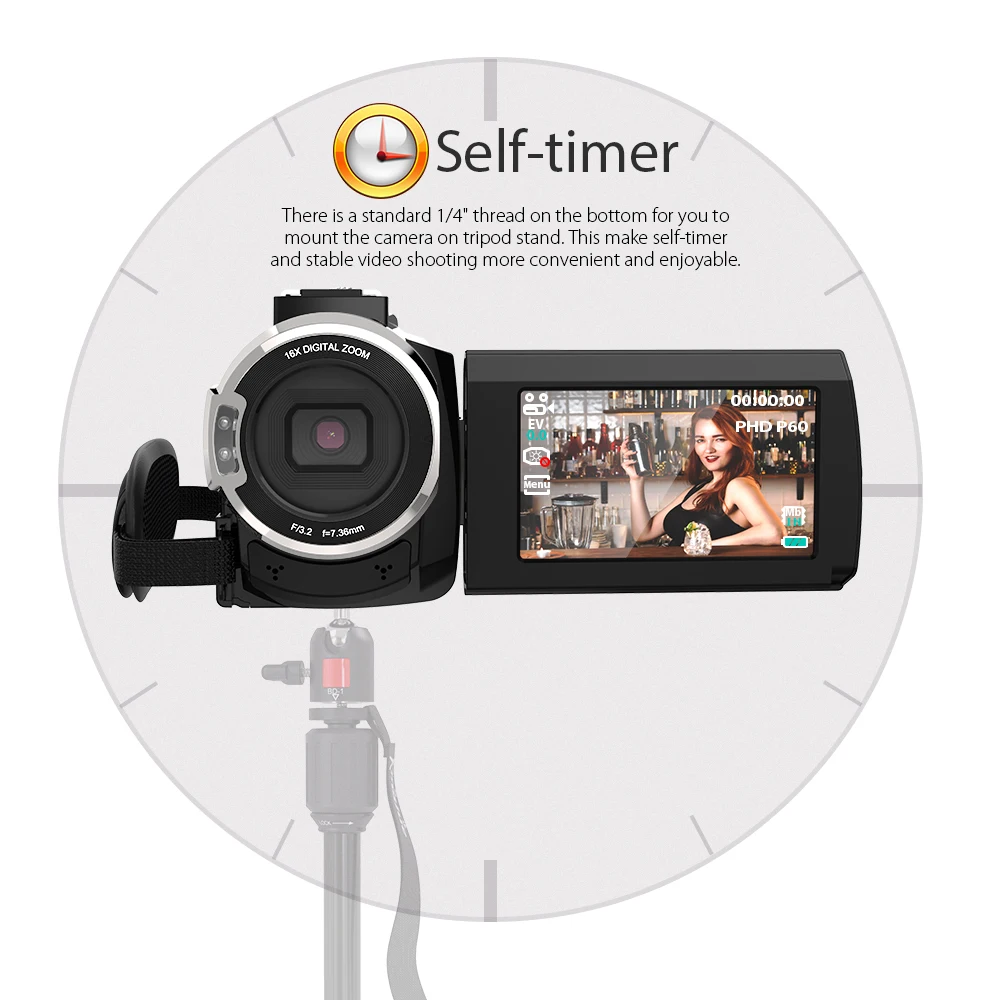Andoer WiFi цифровая видеокамера 4K 1080P 48MP камера видеокамера рекордер с 0.39X макрообъектив микрофон сенсорный экран Ночной прицел