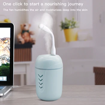 

Creative 3 In 1 USB Air Humidifier Ultrasonic Cool-Mist Adorable Mini Humidifier With LED Light Mini USB Fan Car Air Freshener