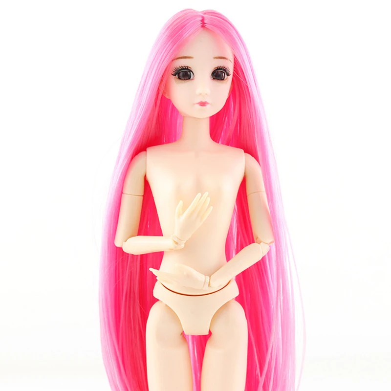 As picture 20 подвижные суставы, кукла обнаженного тела, 1/6, 30 см, BJD куклы с 3D глазами, сделай сам, длинная кукла с прямыми волосами для девочек, игрушки - Цвет: As picture