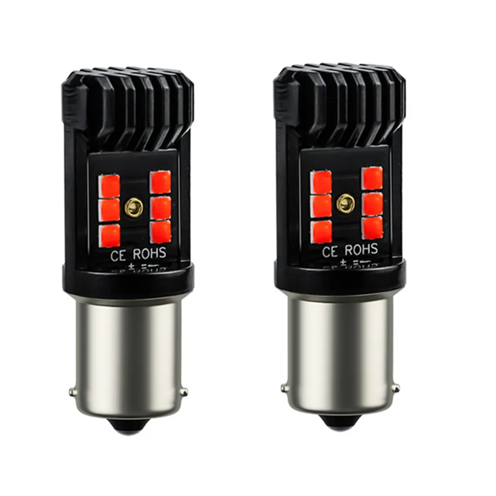 DXZ 2 шт. 3030 12SMD 36 Вт стробоскоп светильник лампы 9-36 в 6500K1156 BA15S P21W светодиодный светильник Canbus автомобильный сигнал поворота Реверсивный тормозной светильник s - Цвет: Красный