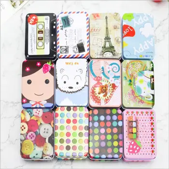 

10pc/lot Caroon Printing Storage Tin Box Iron Storage Case Chocolate Collect box Lipstick case Pill Storage box