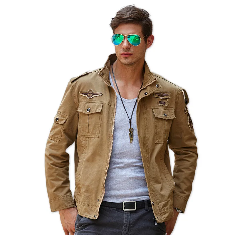 

Spring Fall Men's Cargo Tooling Jackets Windproof Bomber Zipper Coat Military Style Cotton Army Oversized M - 6XL Outerwear