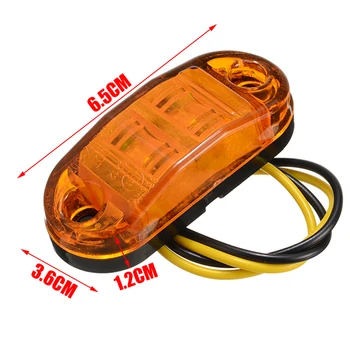 

Hot 10 pcs 10V-30V LED Side Marker Lights Car External Lights Warning Tail Light Auto Trailer Truck Lorry Lamps Amber Color