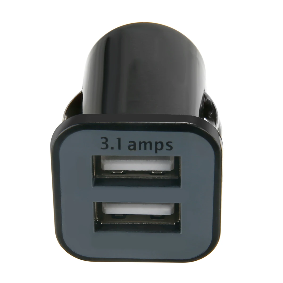 For i-Phone i-Pad 1pc Black Dual 2 USB Car Charger Mini Travel Size Auto Car Cigarette Lighter Adapter 12V 3.1A Mayitr