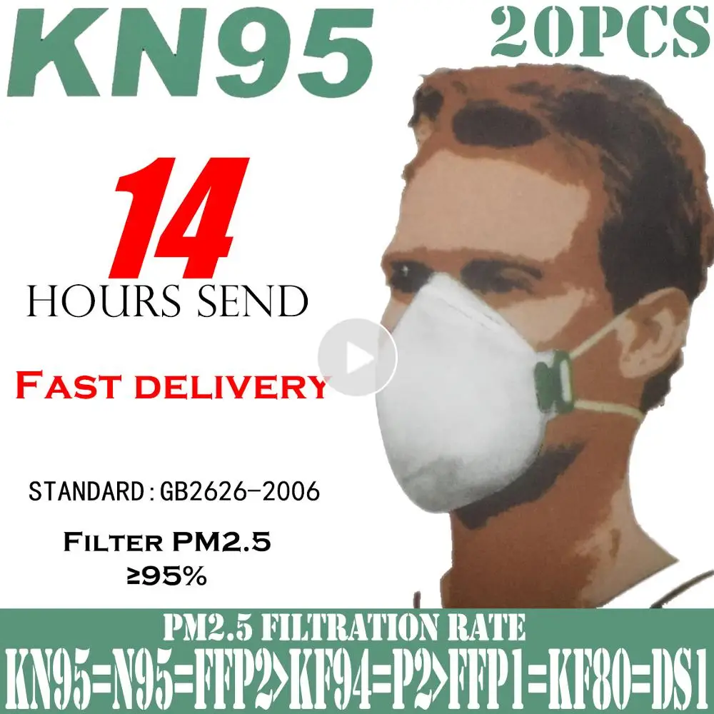 

2020 PM2.5 KN95 Disposable Laye Respirator Mouth Anti Pollution Protective FPP2 Face Mask Filter Facemask Cap masque FFP2 P2