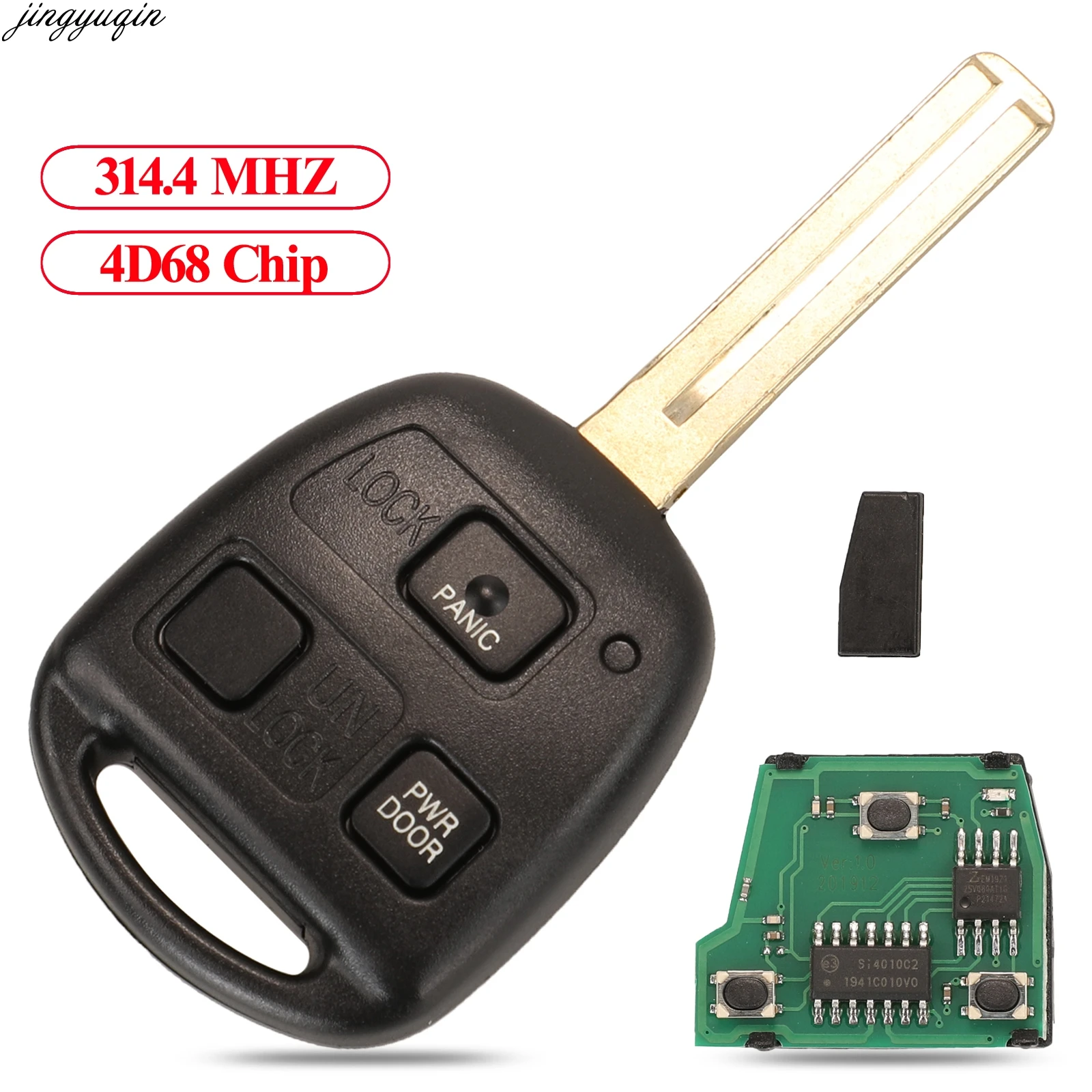 Jingyuqin HYQ12BBT Remote Control Car Key 4D68 Chip 314.4MHZ For Toyota For Lexus RX330 RX350 RX400h RX450h 3 Buttons FOB jingyuqin hyq12bbt remote control car key 4d68 chip 314 4mhz for toyota for lexus rx330 rx350 rx400h rx450h 3 buttons fob