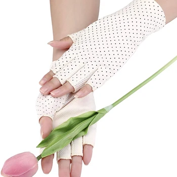 

Summer Uv Protection Gloves Breathable Sport Anti-Slip Half Finger Gloves Female Thin Cycling Sun Protection Driving Gloves