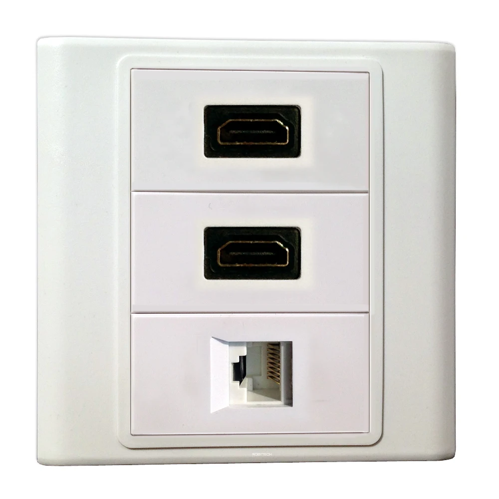 Порты 2 HDMI+ RJ45, настенная пластина, крышка для розетки, видео сетевой разъем Ethernet