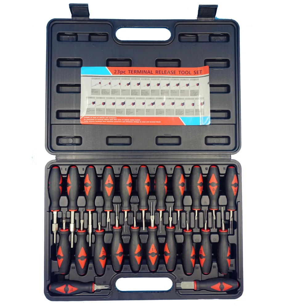 

23pcs Connector Release Electrical Terminal Removal Tool Kit Set ZX001 Universal Auto Repair Tools with Plastic Toolbox Storage
