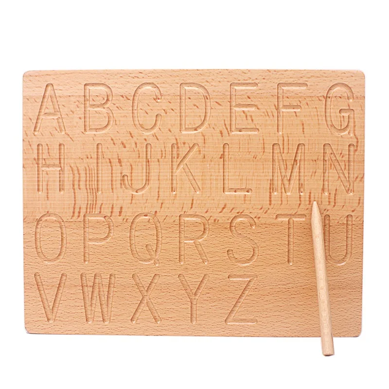 

Montessori Language Toys English Capital Alphabet Letters & 0-9 Digitals Board Cognition Writing Practice Home Work Preshool Toy