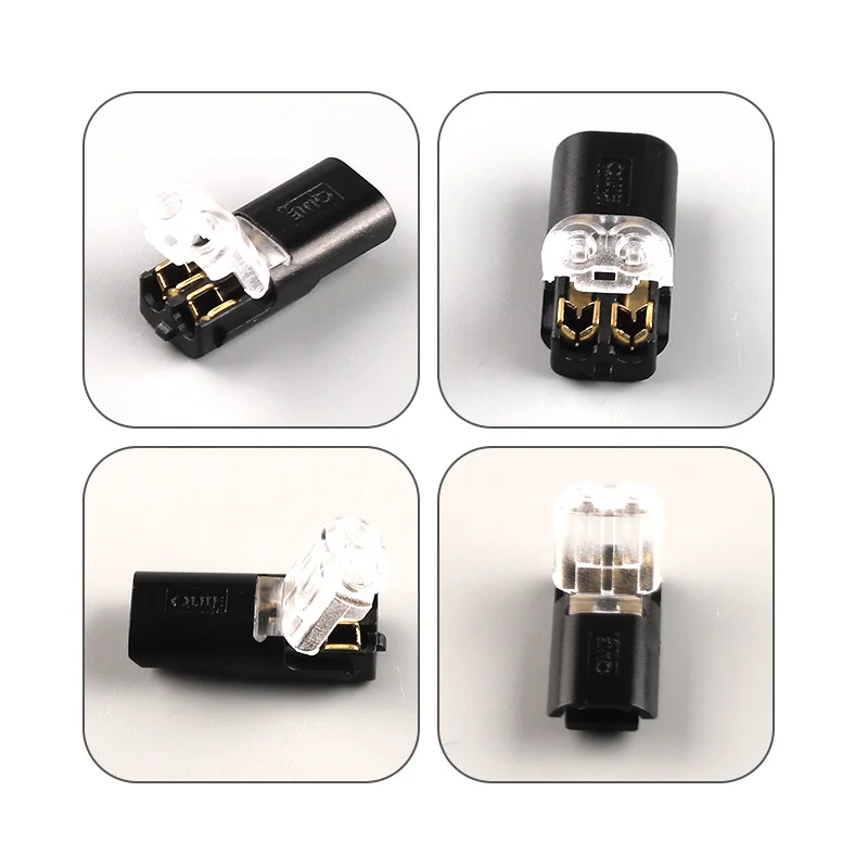 10pcs 2pin Quick Pluggable Splice Electrical Cable Wire Connector Crimp Terminals for 22-20AWG LED strip Car Wiring Connectors