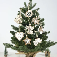 2 шт винтажные рождественские деревянные подвески, украшения DIY из дерева, украшения для рождественской елки, украшения для рождественской вечеринки, детский подарок
