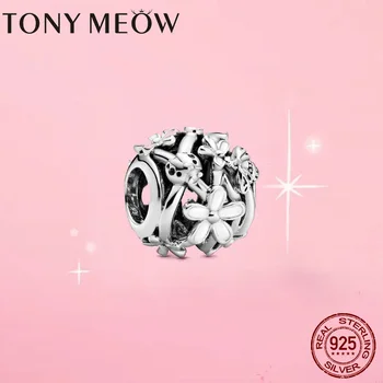 

925 Sterling Silver Original Daisy Flower Charms ladybug Beads fit Women DIY pendant Pandora charms silver 925 original Jewelry