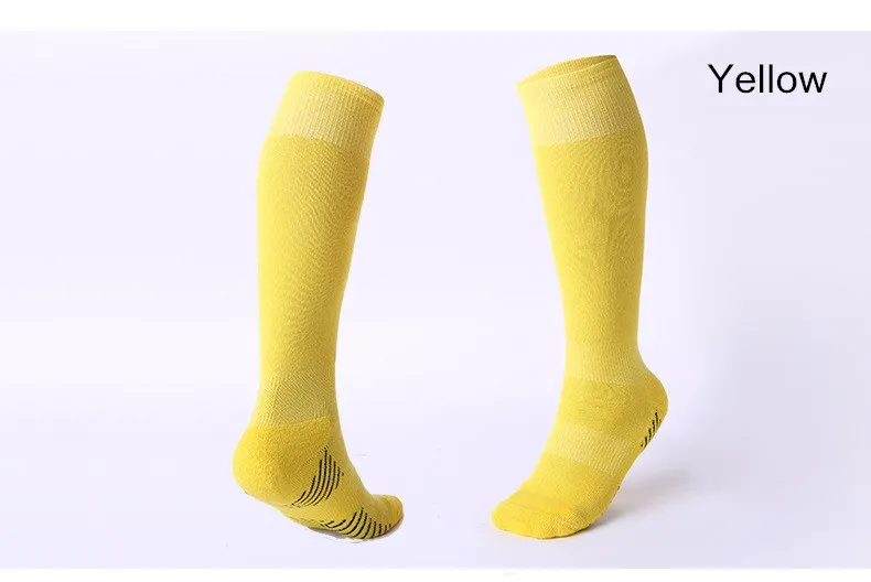 Детские профессиональные спортивные носки для футбола; однотонные Детские компрессионные цветные носки для мальчиков; футбольные носки; махровые гольфы
