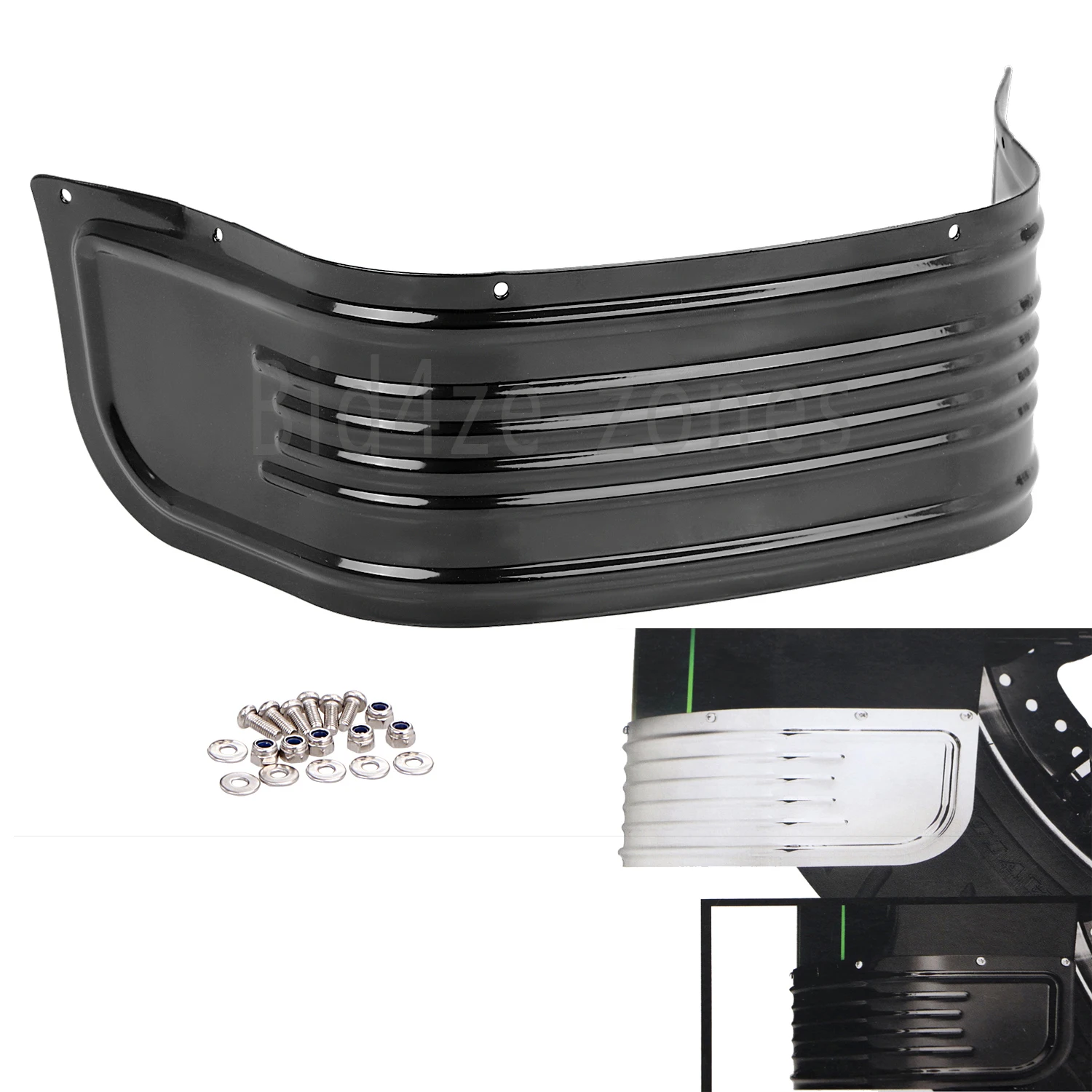 Для Harley 1980-2013 Touring Road King Electra Glide 86-08 FLSTC 93-96 FLSTN Ребристый черный Переднее Крыло юбка брызговик