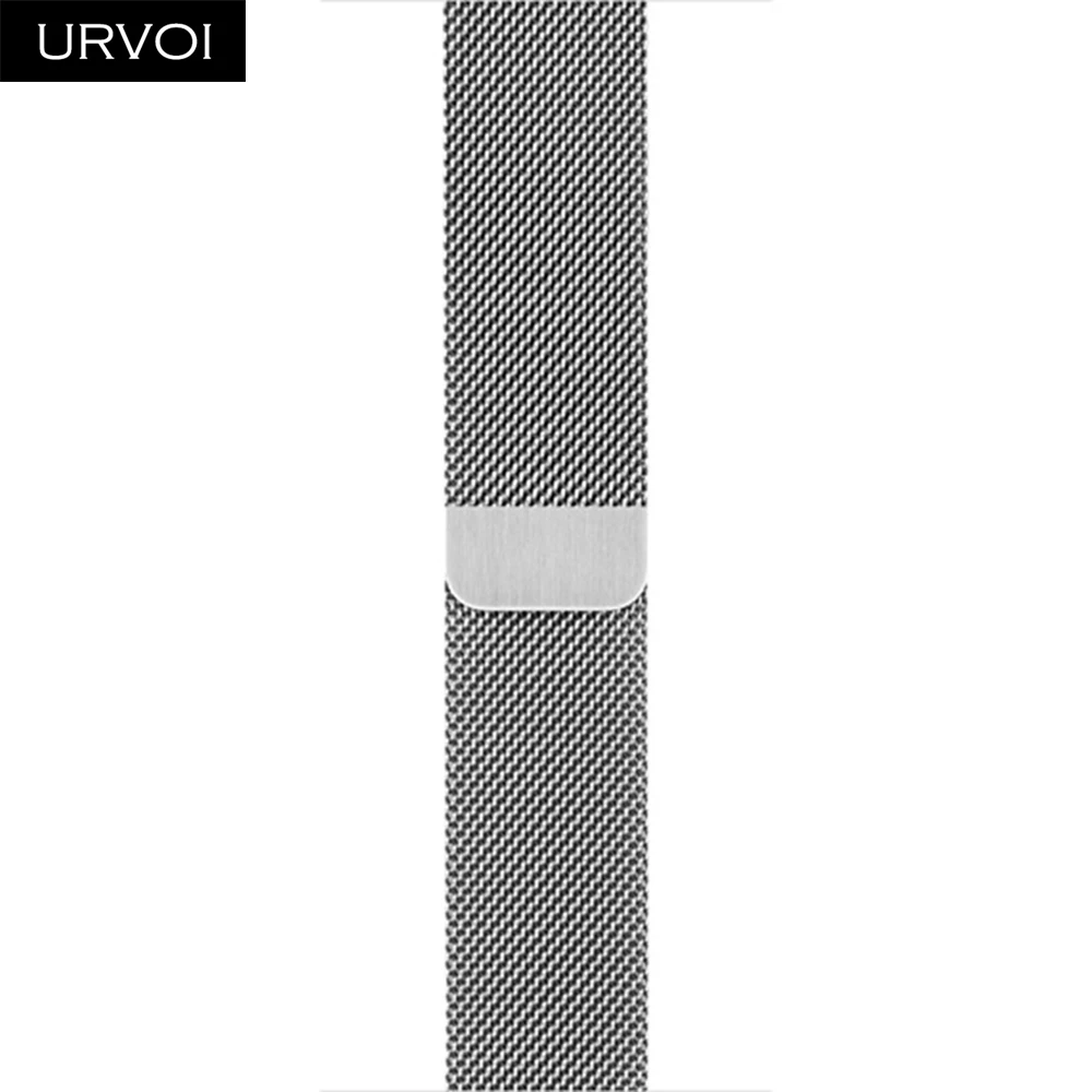 URVOI ремешок для Apple Watch Series 5 4 3 2 1 Миланская петля ремешок для iwatch 40 44 мм нержавеющая сталь магнитная пряжка с адаптером - Цвет ремешка: Silver