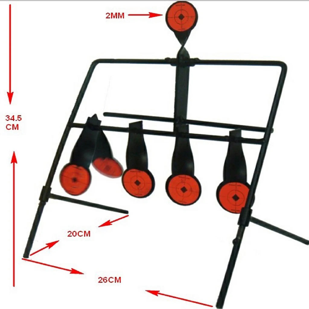5 Targets Self Resetting Spinning Shooting Target Metal Target Stand Accessories