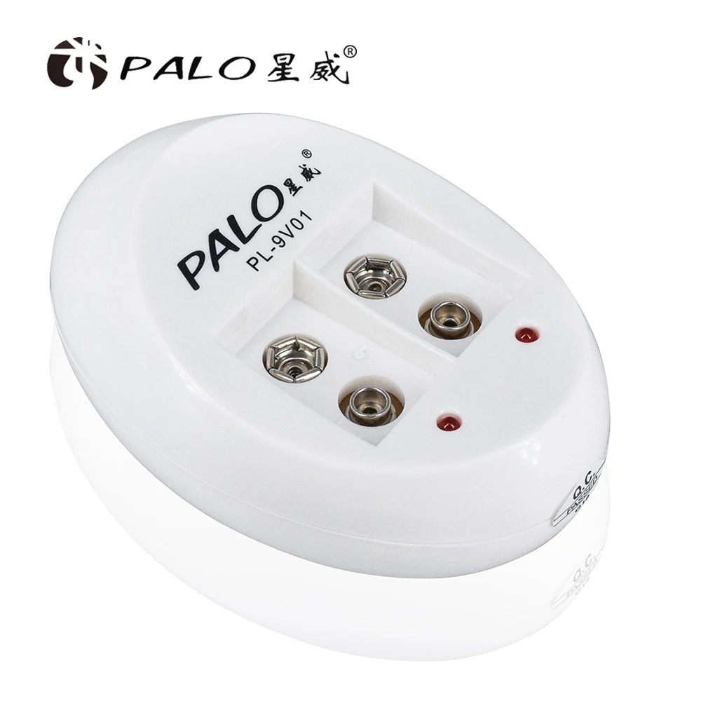 PALO зарядное устройство C818W мини двойная игрушка зарядное устройство для 9 В 6F22 литиевая Ni-MH Ni-CD батарея вилка Европа/США Cargador Portatil