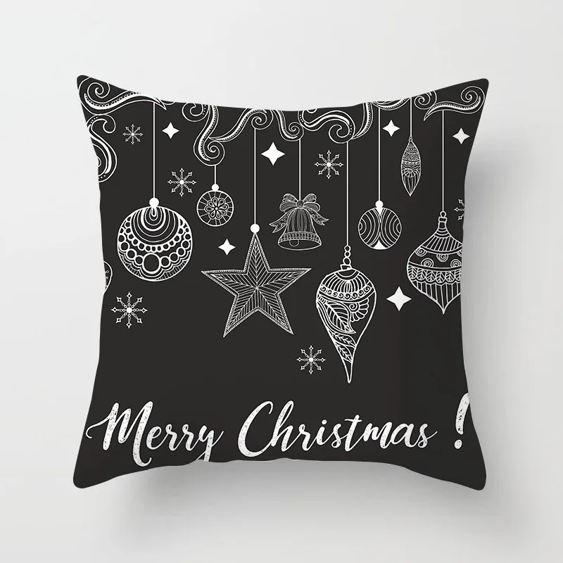 Fuwatacchi Christmas Day Cushion Cover Santa Deer Tree Soft Throw Pillows Cover Home Sofa Bedroom Black Decorative Pillow Case Fuwatacchi Christmas Day Cushion Cover Santa Deer Tree Soft Throw Pillows Cover Home Sofa Bedroom Black Decorative Pillow Case