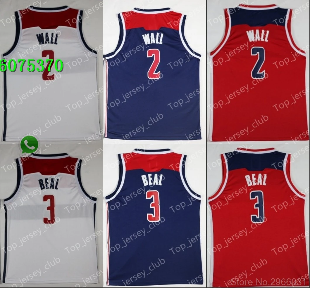 A+++ Качественная мужская футболка для взрослых#2 John Wall 3 Bradley Beal