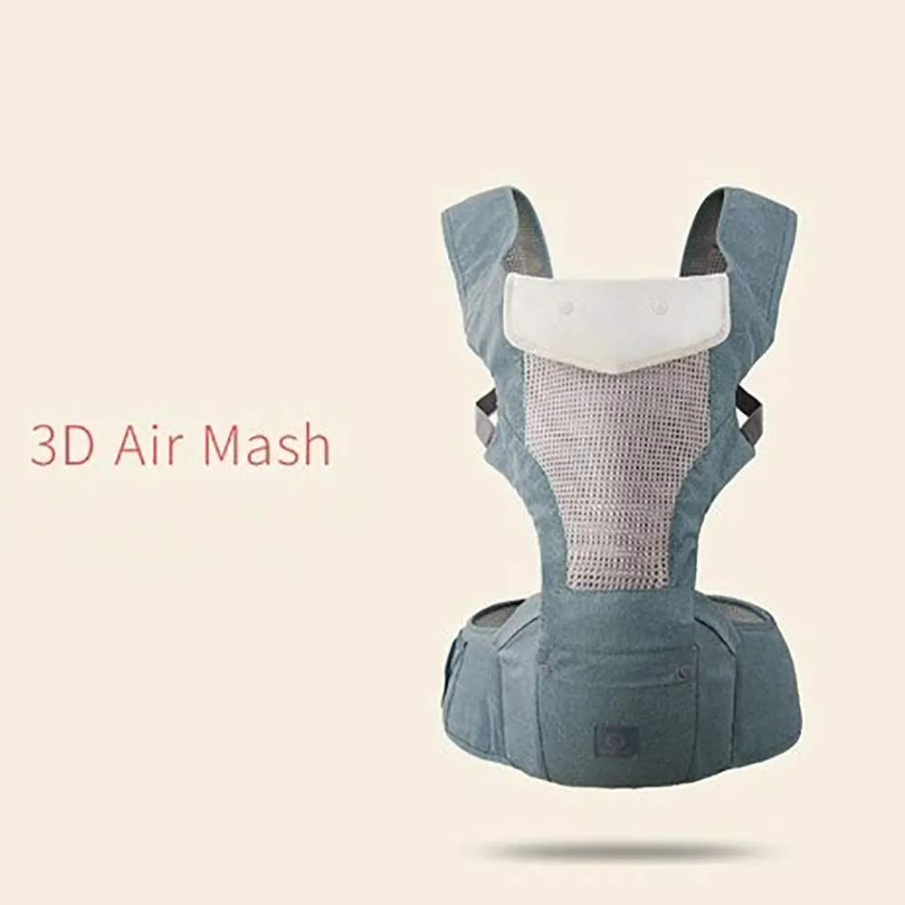 3D Air Baby Carrier младенческий Хипсит, передний ремень, плечевой ремень, слинг для новорожденных, подшипник загрузки, 20 кг, сетка, удобная, прочная - Цвет: Blue Grey