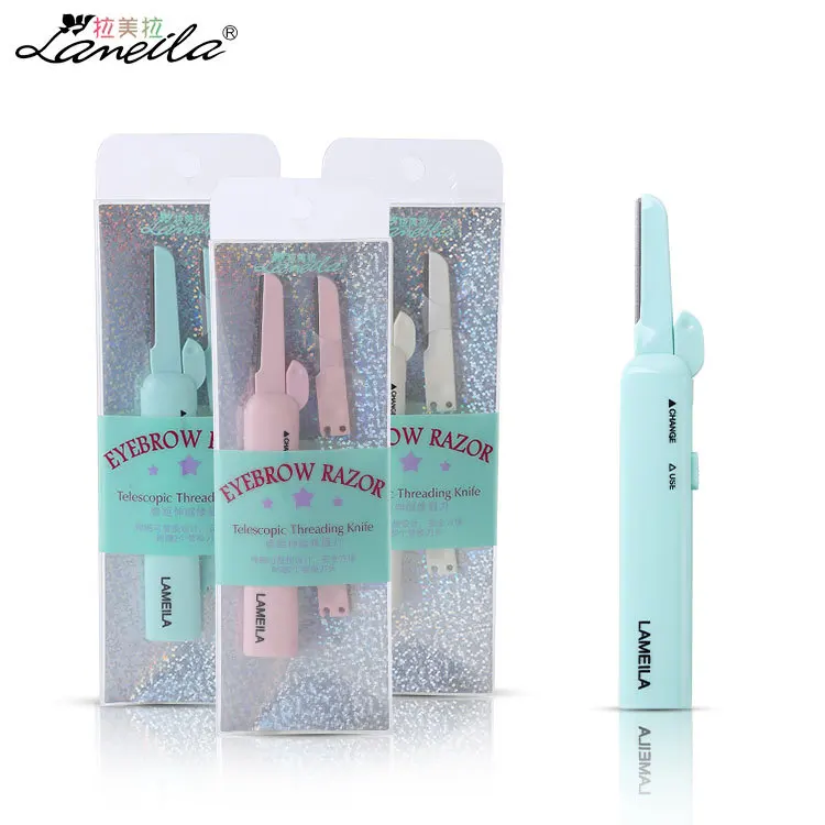 Portable Type Retractable Stainless Steel ti mei dao Eyebrow Knife Attached Replacement Cutter Head A0880 face razor for women |