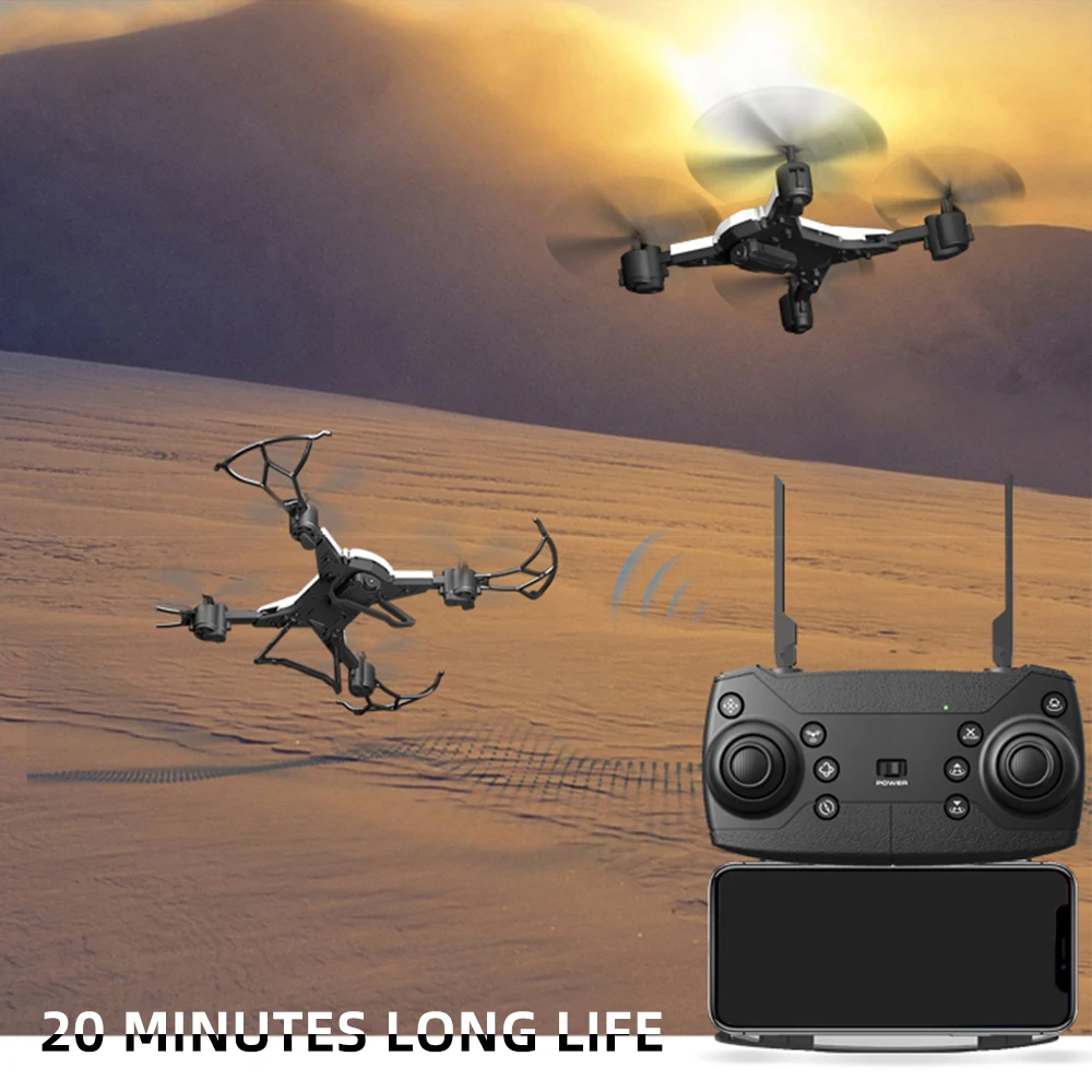 Профессиональный складной Квадрокоптер с камерой HD 1080P wifi FPV RC 20 минут работы от