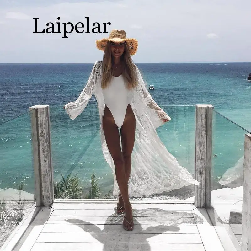 

Women Romantic Chiffon Kimono Summer Lace Beach Holiday Cardigan Wrap Long Blouse