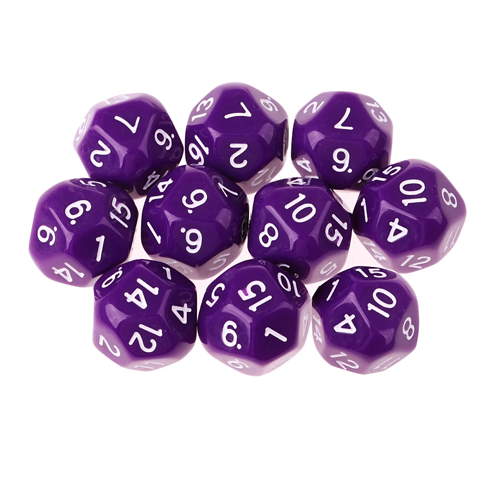 10Pcs 16-Sided D16 Acrylic Dices Table Game Accessory Toys for DND MTG TRPG Table Board Games