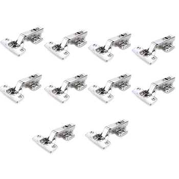 

SHGO HOT-10Pcs Hinge Stainless Steel Door Hydraulic Hinges Damper Buffer Soft Close for Cabinet Kitchen Furniture Hardware Acces