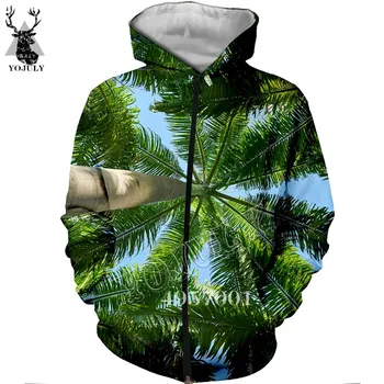 

Unisex Fashion Casual Streetwear Sweatshirt Zip Hoody Beach Coconut palm beach 3D Print Harajuku Men Zipper Hoodie Clothing Y707