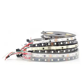

100M 20X5M 48LEDs/m WHITE & BLACK 5050 RGB WS2811 Dream color IP30 IP65 IP67 LED Strip Light DC12V 1 ic control 3 leds