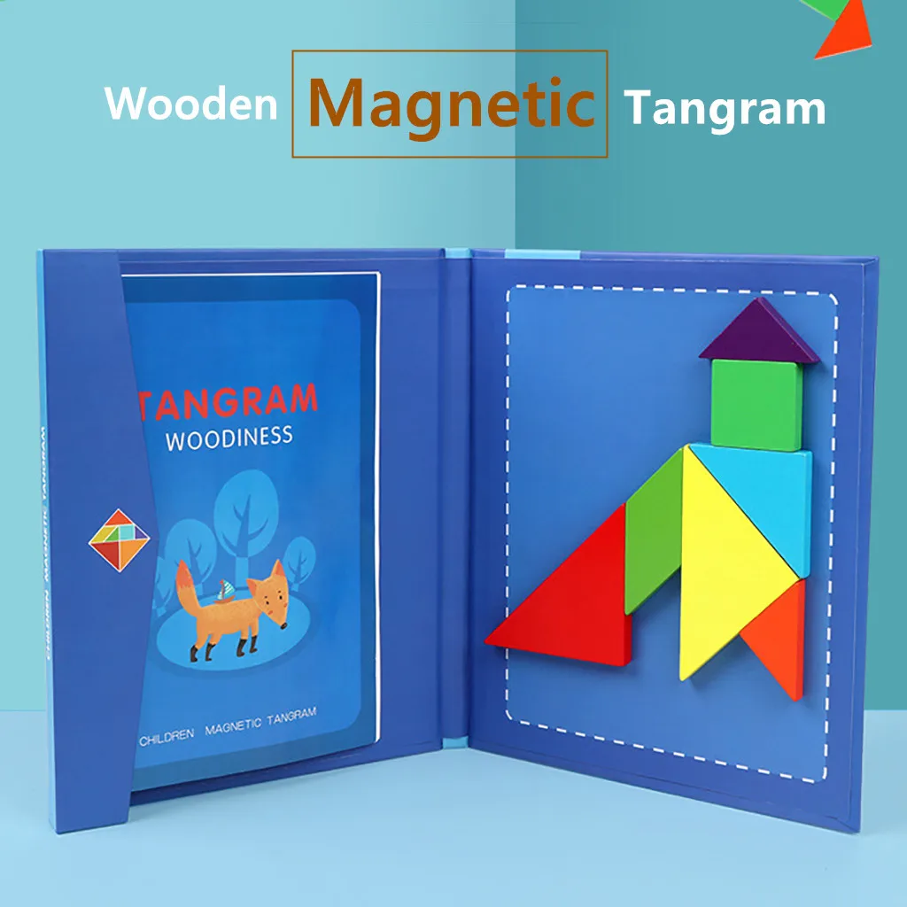 

Children Wooden Magnetic Tangram Puzzle Travel Game Educational Juguetes Learning Book Kids Toys Kids toys Zabawki игрушки New