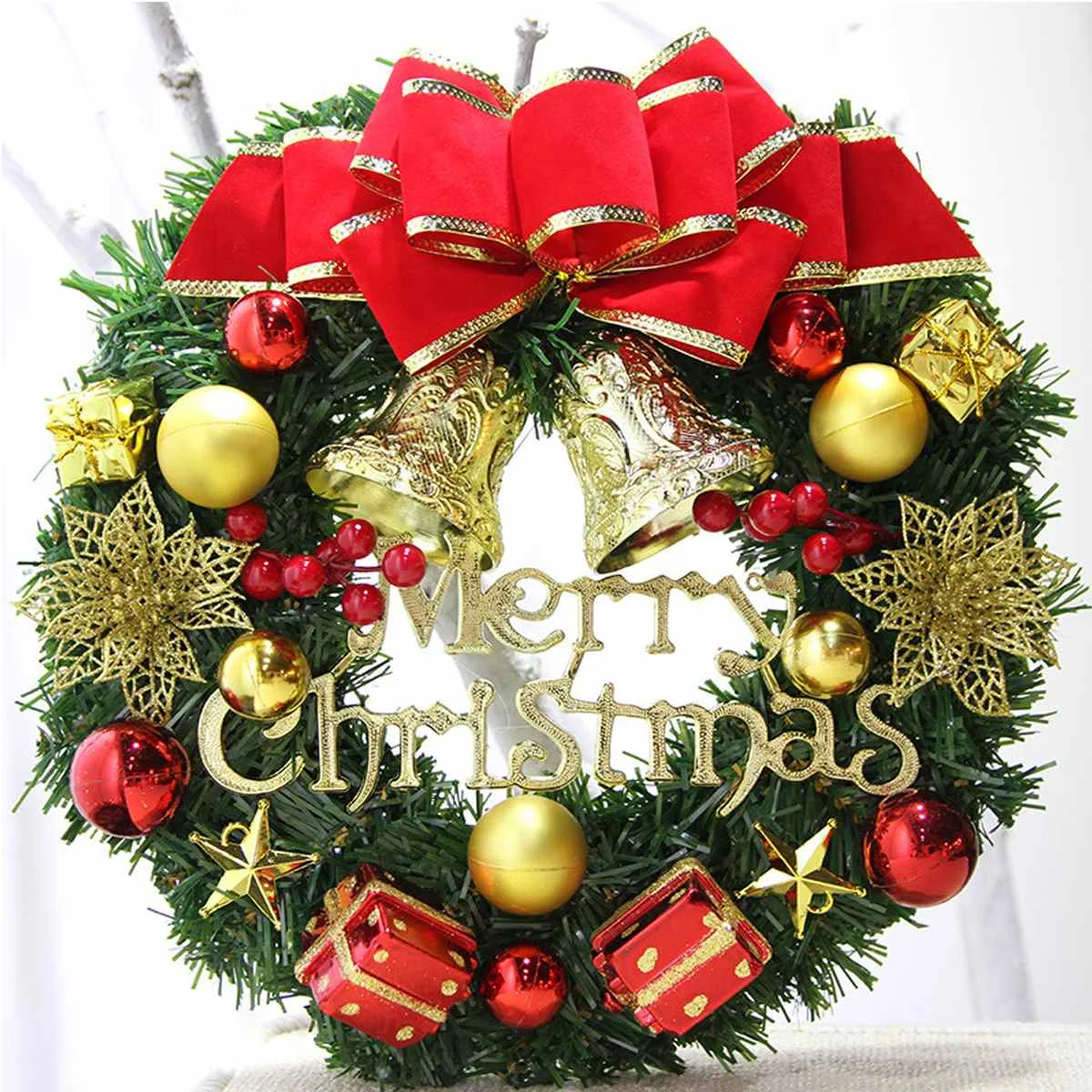 30 см Рождественская елка венок гирлянда Merry Christmas круглые кольца рождественские вечерние украшения двери стены окна витрина дисплей висячие гирлянды