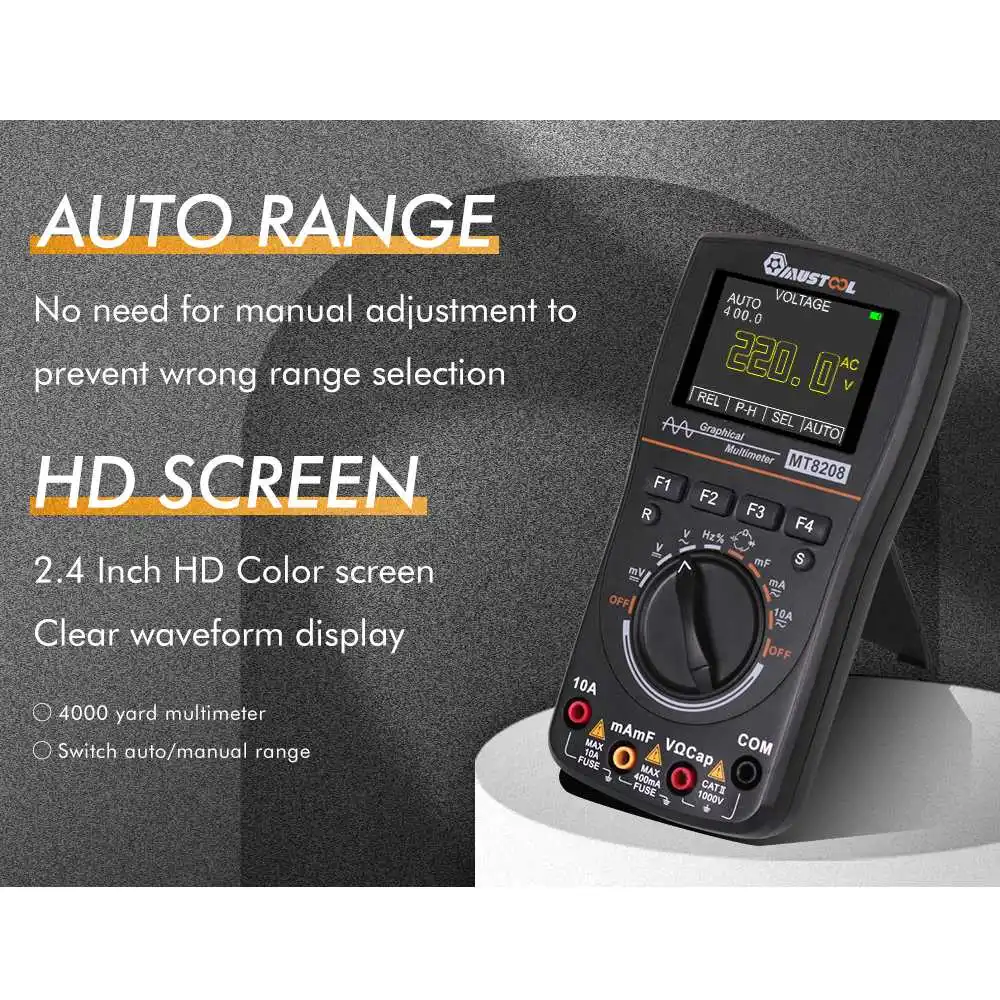 US $117.90 Mustool 2 In 1 Mt8028 Hd Intelligent Graphical Digital Oscilloscope Multimeter With 24 Inches Color Screen For Electronic Test