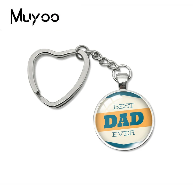 2019 New Best Dad Ever Heart Keychain Love Keychains Glass Dome Cabochon Jewelry Gifts For You | Украшения и аксессуары