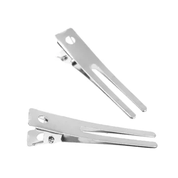

50pcs Silver Double Prong Alligator Hair Clips Metal Alligator Clips