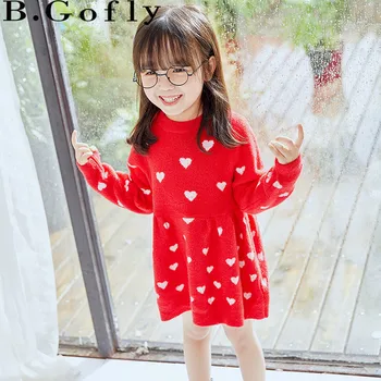 

Autumn Winter Toddler Clothing Clothes Christmas Toddler Knit Dresses Long Sleeve Dress Tops Kids Girl T Shirt Dress Girls