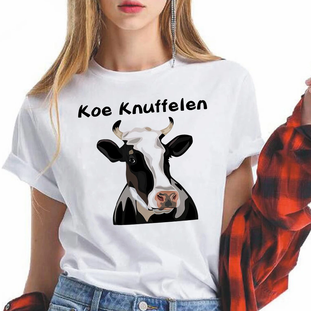 

Koe Knuffelen Printed Shirts Women Summer T-shirt Relieve Pressure Netherlands Pop Hipster Clothes Oversize Streetwear Vogue