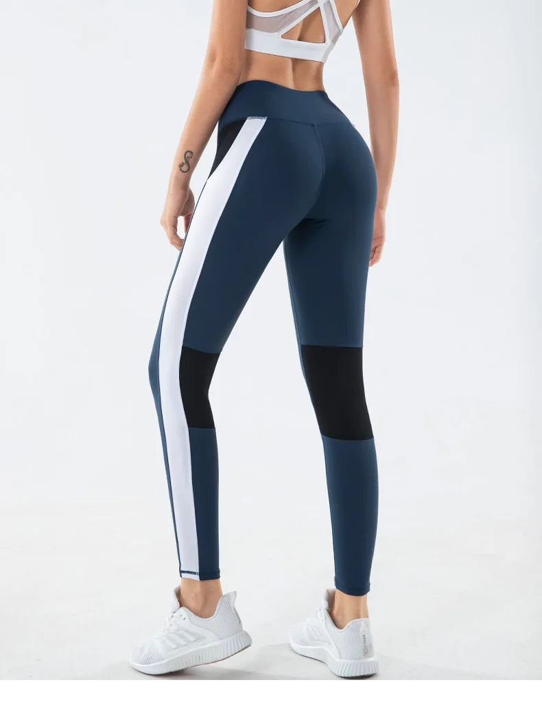 Женские эластичные спортивные Леггинсы для фитнеса, тонкие колготки для бега, спортивные штаны для тренировок, брюки с высокой талией