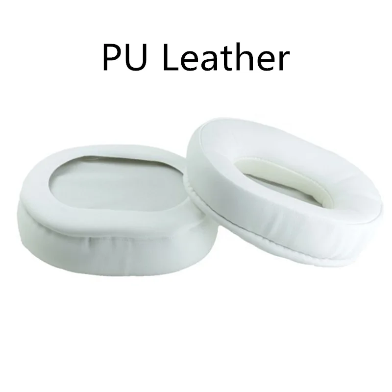 PU white Овальные амбушюры 95X75 мм из овчины, сменные амбушюры, чехлы для подушек, запасные части, мягкие, подходят для многих наушников, черные, белые - Цвет: PU white