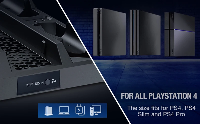 PS4 Вертикальная охлаждающая подставка зарядная станция с контроллером для хранения игр зарядное устройство охлаждающий вентилятор для