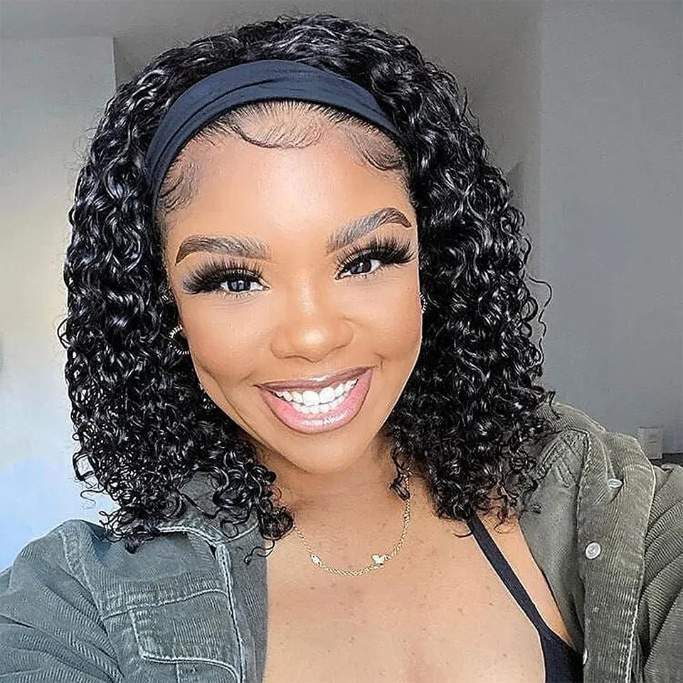 Искусственные вьющиеся человеческие волосы безклеевые парики для женщин с