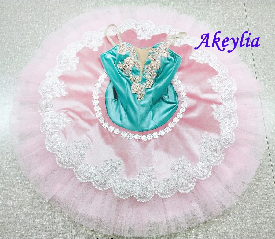 Pink Green Fairy Doll Pancake Tutu Girls Preprofessional Ballet Tutu