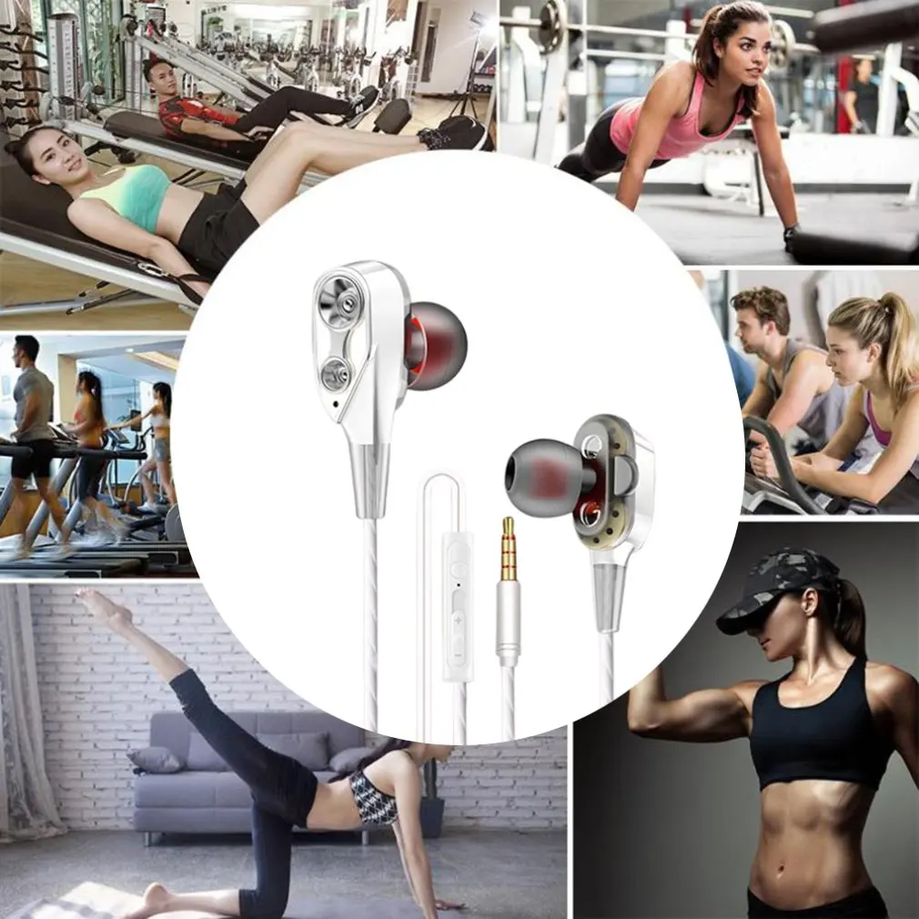 Magnetic Wired Stereo in-Ear Earphones Super Bass Dual Drive Headset Earbuds Earphone For Huawei Samsung SmartPhone