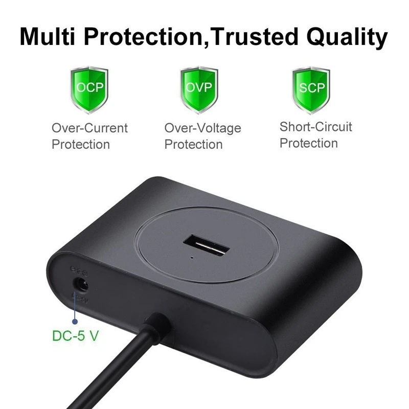 USB 3,0 концентратор 4 порта USB 3 концентратор данных Портативный супер скорость для MacBook Air, Mac Mini, iMac Pro, microsoft Surface, ультрабуки с 3