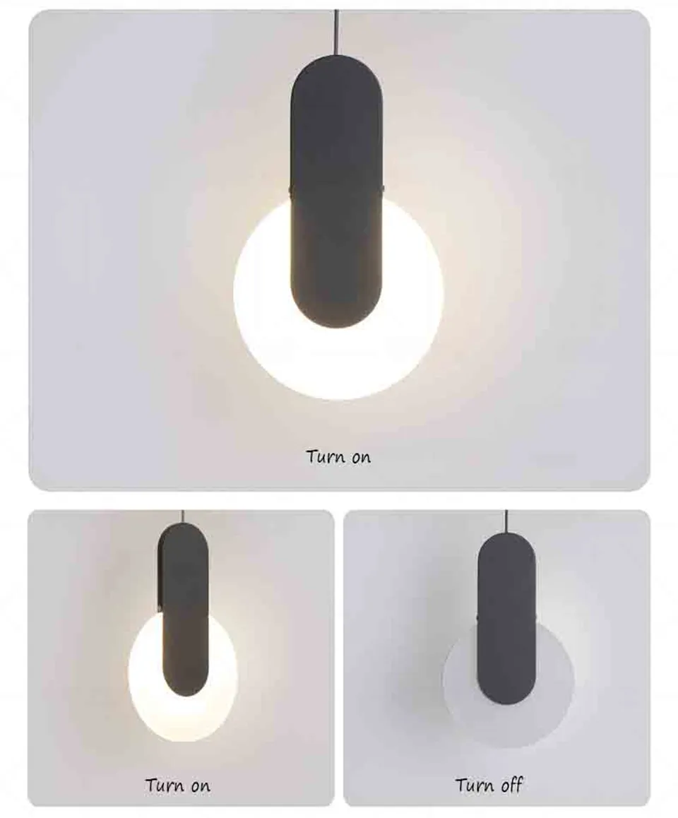 Nordic Modern Iron PVC LED Pendant Lights Lighting Home Decor Pendant Lamp Dining Living Room Bedroom Bedside Hanging Lamp